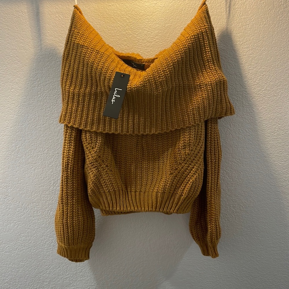 Lulus over the shoulder sweater